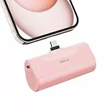 iWALK Mini Powerbank 4500mAh, USB-C 20W Tragbares Ladegerät Quick Charge, Externer Akku für Tasche/Reisen/Kapazität Erhöhen,Kompatibel mit iPhone 17/16/15/Galaxy S25 S24/Huawei/Pixel/Nexus/Redmi,rosa
