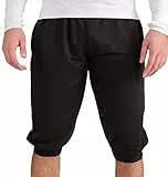 Gennadi Hoppe 3/4 Herren Hose - Dreiviertel Sporthose Männer halblang - Kurze Jogginghose/Trainingshose für Sport, Fitness, Jogging, Wandern, Training – Halblange Fitnesshose Sommer schwarz M H6634