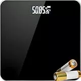 Retoo Personenwaage Digital Körperwaage Digitalwaage Waage Personen Step-On Technologie LCD-Anzeige Gewichtswaage gehärtetem Glas, Sensoren, bis180Kg Gewichtsanzeige kg Schwarz