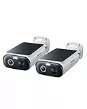 Baseus Security S1 Lite 2-Cam Überwachungskamera Aussen Solar Akku WLAN, IP67 Wetterfest, Kamera Überwachung Kabellos Außen 2K 135°, Farbnachtvision, Keine Gebühren, Kompatibel mit Alexa & Google
