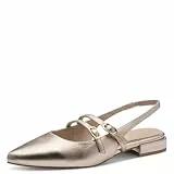 Marco Tozzi Damen Ballerinas weiches Feel Me Fußbett weiches Innenfutter Vegan Spitz, metallic (Platinum), 40 EU