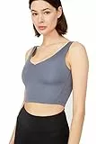 LOS OJOS V-Neck Sport BH - Medium Support gepolsterter Sport-BH für Damen