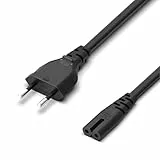 Mezelon 1.5m Netzkabel Eurostecker Typ C auf C7 Buchse (Euro 8) – Power Cable für Xiaomi, Segway-Ninebot, GoTrax E-Scooter Ladegeräte – geeignet für Haushalts- und Bürogeräte