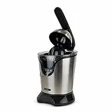 healthkick Zitrusfruchtpresse mit langlebigem 180-W-Motorsieb, tropffrei, spülmaschinenfest, ohne Ernährungs- und Rezeptbuch, Edelstahl, mehrfarbig