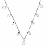 JEWELS BY LEONARDO Halskette Ciao Rica • Kette aus silberfarbenem Edelstahl • zartes Erbs-Kettchen mit verschieden großen Plättchen-Anhängern • 40-45 cm Länge • Schmuck Geschenk für Frauen • 021460