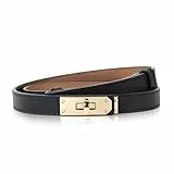 CALIYO Gürtel Damen, Gürtel Ohne Löcher Damen Taillengürtel Legierungs Twist Lock Verstellbarer Schmale Ledergürtel Damen, Schmaler Gürtel Damen für Jeans Hosen Kleider