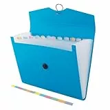 D.RECT 5580 Fächermappe Ordnungsmappe erweiterbar Dokumentenmappen 12 Fächer A4 Blau
