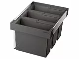 BLANCO FLEXON II low 60/3 | Abfall Müllsystem | für 60 cm breite Unterschränke | System zum Einbau in Schubladen | 3 x 15 Liter Eimer | Minimale Einbauhöhe: 324 mm