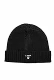 GANT Herren Unisex. Wool Lined Beanie Strickmütze, Black, Einheitsgröße