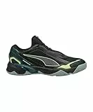 Puma Unisex Solarstrike 4 Indoor Court Shoe, Puma Black Green Terrain Fizzy Light Moss, 44.5 EU