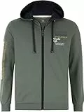 Jan Vanderstorm Herren Sweatjacke Roderich Mit Kapuze | Hoodie | Reine Baumwolle | Große Größen L-7xl Oliv, 4XL (XXXXL) - 68/70