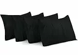 Utopia Bedding King-Kissenbezüge – 4er-Pack – Hotelverschluss – weicher, gebürsteter Mikrofaserstoff – schrumpf- und farbecht, Kissenbezüge, Kingsize, 20 X 40 Inches (schwarz)