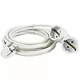 REV Verlängerungskabel mit Doppelkupplung, Verlängerung 3m, 3680W, Weiss