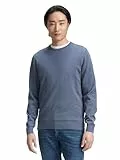 TOM TAILOR Herren Basic Strickpullover Mit Crewneck, 18964 - Vintage Indigo Blue Melange, M EU