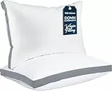 Utopia Bedding Bettkissen zum Schlafen Standardgröße (Grau) 2er Set Kühlende Hotelqualität Zwickelkissen für Rücken-, Bauch- oder Seitenschläfer