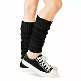 SIWOKJJO Stulpen, Gestrickt Beinwärmer, Damen Schwarz Ballett Beinstulpen, Leg Warmers Knöchelwärmer für Frauen, Ballett, Yoga, Partys