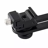 Tbest Doppelte Hot -Blitzhalterung Hochleistungsmetallfotografie Dachhalter Ständer Mount 180 ° Einstellbar für Studio Macro Black 15,5 X 11 cm 1pc