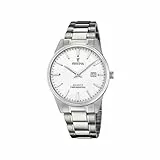 Festina Herren Uhr Analog aus Edelstahl 316L Silber - Quarzwerk - Kalender - Mineralglas mit hoher Widerstandsfähigkeit - Wasserdicht bis 5 ATM F20511/2