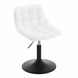 WOLTU Schminktisch Stuhl Hocker für Schminktisch, Schlafzimmer & Esszimmer - Höhenverstellbar, 360° Drehbar mit Rückenlehne, aus Bequemer Chenille, Weiß, BH408ws-1