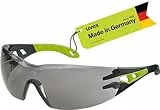 Uvex pheos - Schutzbrille - Bügelbrille supravision excellence Technologie - metallfrei, beschlagfrei & kratzfest - one size - schwarz/grün, grau 23%