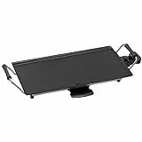 Bestron elektrischer Tischgrill, Plancha-/Teppanyaki-Grillplatte mit Antihaftbeschichtung, Grillspaß für bis zu 4 Personen, 2.000 Watt, Farbe; Schwarz, 47,5 x 25,5 cm, Sonstige