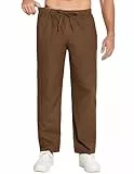 COOFANDY Schlupfjeans Herren Schlupfhose Herren Jeans Straight Jeanshose Schlupfhose Hosen mit Gummizug Cargo Jeans Freizeithose Loose Fit Twill Denim-Braun XL