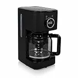 Princess Edelstahl Kaffeemaschine in Schwarz mit WiFi-Konnektivität & Timer - geeignet für 10 bis 15 Tassen, 01.246060.01.001