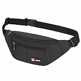 AirZyx wasserdichte Bauchtasche für Reise Sport alle Outdoor Aktivitäten (Schwarz)