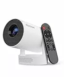 Alwtniet Mini Projektor, Mini Beamer 4K Unterstützt, Wi-Fi 6 und Bluetooth 5.4, 5W Lautsprecher, Automatischer Trapezkorrektur, 180° drehbar, tragbarer Projektor für Zuhause und draußen Android
