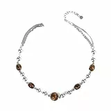 Vintage-Perlen-Halskette, Pullover-Kette, lange Perlen-Halskette für Kristallperlen, Pulloverkette, Schmuck, Halskette, Geburtstag, für Frauen, Mütter, Einheitsgröße, Edelstahl, Zirkonia