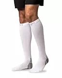 Snocks Kompression Socken - Verbesserte Performance - Kompressionsstrümpfe Damen Herren - Idealer Begleiter beim Laufen, Radfahren oder Flugreisen - Weiß - 43-46