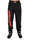 Gorilla Wear - Augustine Old School Pants - Schwarz/Rot - Bodybuilding und Fitness Bekleidung Herren Jogging Laufen bequem mit Logoaufdruck, L-XL