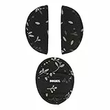 Original Dooky Universal Pads Romantic Leaves Schwarz Gurtschoner & Gurtpolster geeignet für Altersgruppe 0+ und 3 & 5 Punkt Gurte für Babyschale, Kinderwagen, Buggy & Autositz, Schwarz