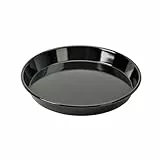 Original Kaiser Inspiration Pizzablech-Backblech rund 28 cm, Blech antihaftbeschichtet, schnittfester Emaille-Boden, spülmaschinengeeignet, formstabil, Schwarz