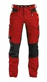 DASSY® Helix Stretch-Arbeitshose - Größe 56 - ROT/SCHWARZ