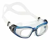 Cressi Swim Galileo Goggles Schwimmbrille Mit Gehärtetem Glas, Transparent/Blau Nery, Einheitsgröße