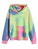 Arshiner Mädchen Hoodie Batik Kinder Pullover Freizeit Mode Sweatshirt mit Kapuze Herbst Winter Langarm Kapuzenpullover für Mädchen 9-10 Jahre 140