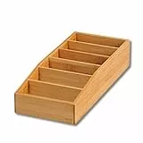Kesper | Aufbewahrungsbox, 6 Fächer für Tütensuppen & Saucen, Material: FSC®-zertifizierter Bambus, Maße: 15 x 35 x 7 cm, Farbe: Braun | 70822