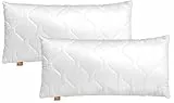 sleepling 2er Set Kopfkissen 40x80 cm, Allergiker Kissen, waschbar, Made in EU, Ökotex, langes Schlafkissen 40 x 80, Bettkissen, Pillow, 2 Stück, Basic 100