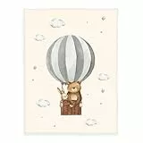 Herding babybest Ballonfahrt Microfaserflausch-Decke, Kuscheldecke, 75x100 cm, 100% Polyester, Beige