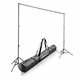 Walimex pro Teleskop Hintergrundsystem XL 225-400 cm breit, Fotohintergrund System 102-256 cm hoch, Lampenstativ 5/8'' Spigot, für Fotografie, Video u. Green Screen, für Leinwände aus Papier u. Stoff