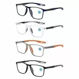 JcvPot 4 Stück Brille Mit Automatischer Sehstärke, Zoom Brille Für Lesen Und Outdoor, Automatische Sehstärke Anpassung, Leichte Brilles Mit Sehstärkes, Perfekte Geschenk