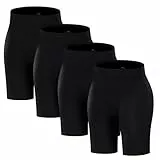 ATTLADY Damen Seamless Smooth Boyshorts Panties Shorts, 4black, 42 (4er Pack)