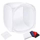 NEEWER 24x24 Zoll/ 60x60cm Fotostudio Aufnahme Zelt Lichtwürfel Diffusions Soft Box Set mit 4 Farben Hintergründe(Rot Dunkelblau Schwarz Weiß) für Fotografie