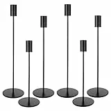Kerzenständer 6 teiliges Set, 6 Kerzenständer Schwarz, Säulenförmig Kerzenhalter in 3 verschiedenen höhen. Kerzenhalter anwendbar auf Kerzenständer Hochzeit, Coming of Age Zeremonie, geburtstagsfeiern