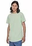 Urban Classics Herren Shaped Long Tee – Langes T-Shirt aus Baumwolle mit abgerundetem Saum, Kurzarm Basic im modernen Streetwear Look für Alltag & Freizeit,Vintagegreen,XL