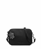 Liebeskind Berlin Umhängetasche Luka – Cross-Body Bag aus Leder mit verstellbaren Schulterriemen – kleine Schultertasche, Fächer mit Reißverschluss – Shoulder Bag, 14.5 x 20.5 x 7 cm,Black