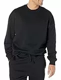 Amazon Essentials Herren Sweatshirt mit Rundhalsausschnitt und übergroßer Passform (erhältlich in Big & Tall), Schwarz, XL