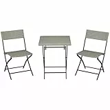 Outsunny Polyrattan Gartenmöbel Set, Outdoor Lounge Balkonmöbel für 2 Personen, 3-teilig Sitzgruppe, 2 Stühle, Tisch, wetterfest Gartenlounge für Garten, Terrasse, Balkon, Hellgrau