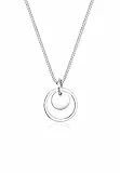 Elli Halskette Damen Kreis Plättchen Anhänger Geo Look in 925 Sterling Silber